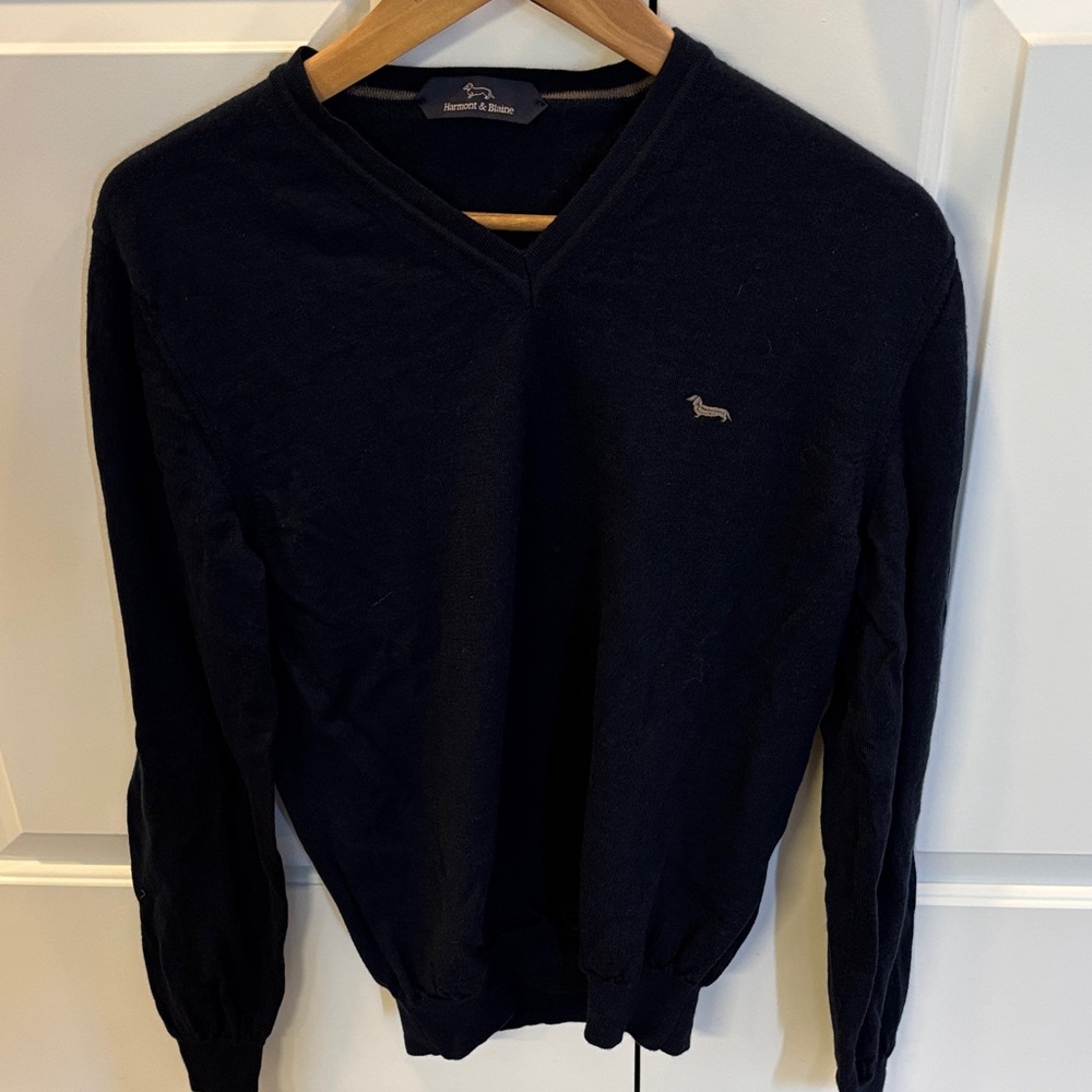 Harmont & Blaine Dark Blue V-Neck Sweater